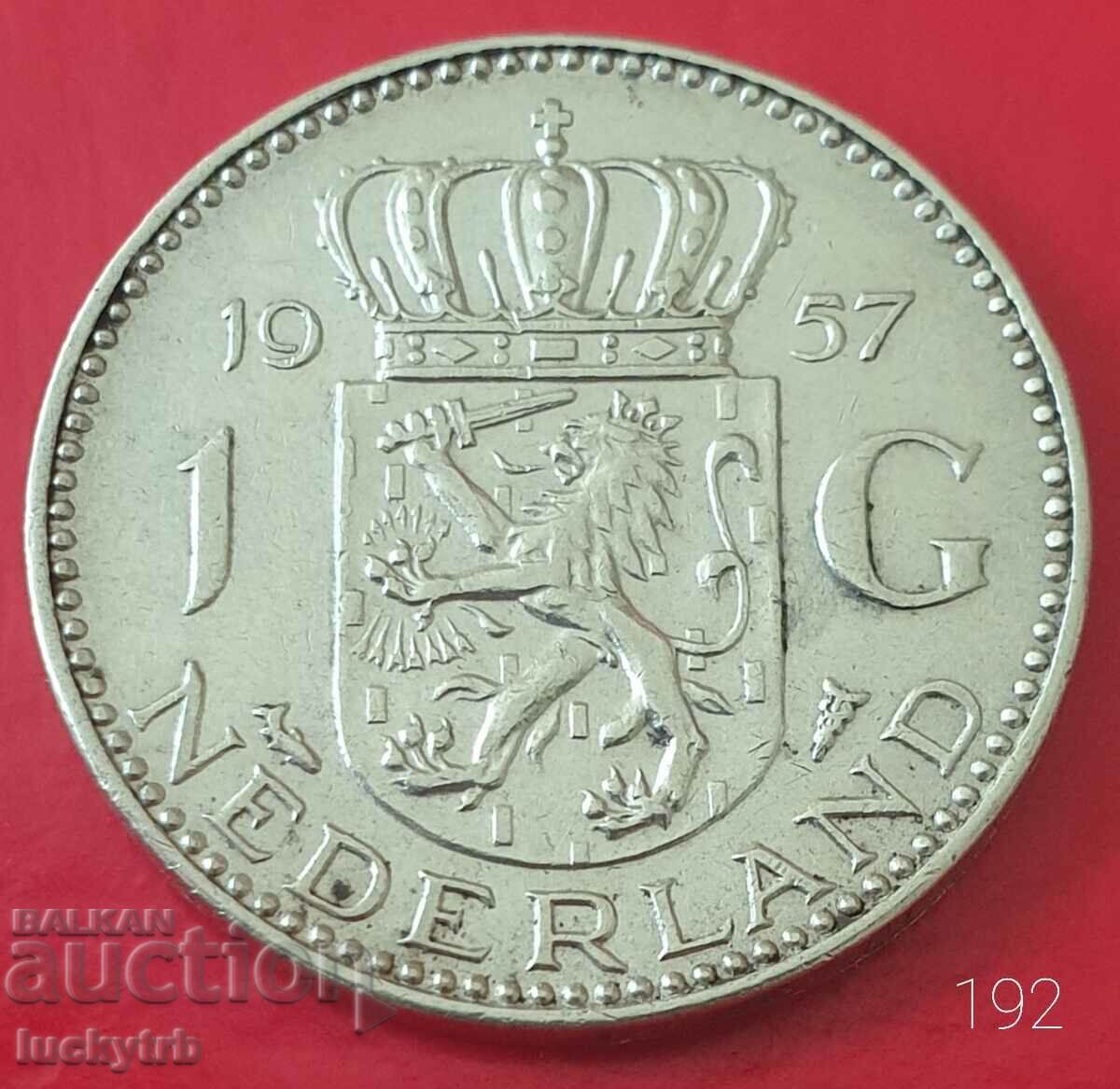 1 guilder 1957 - Netherlands - Silver