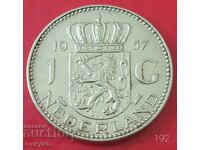 1 guilder 1957 - Netherlands - Silver