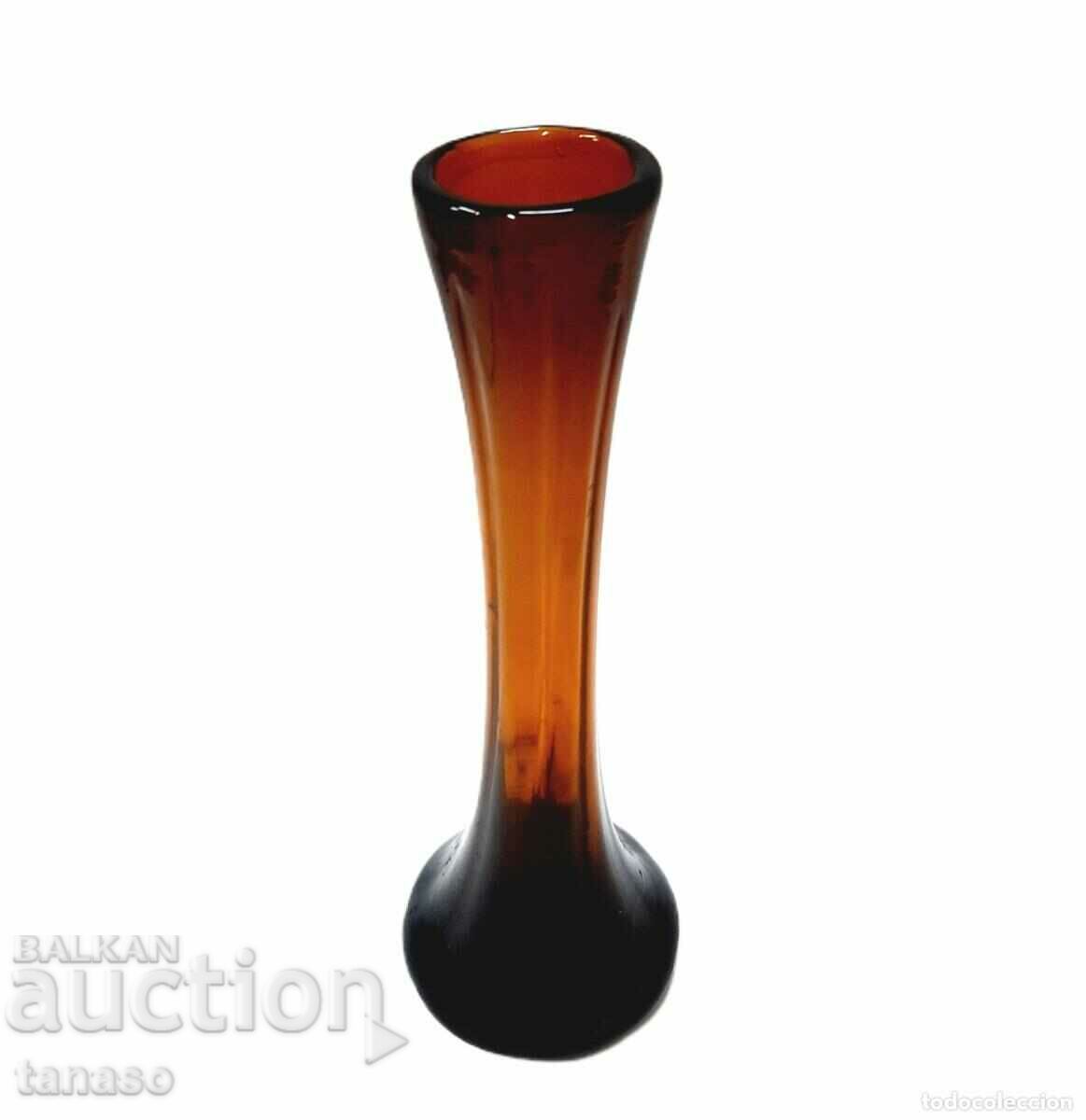 Old vase of brown amber glass (10.1) with price 39.00 BGN | € 19.94 Old vase of brown amber glass (10.1) with price 39.00 BGN | € 19.94