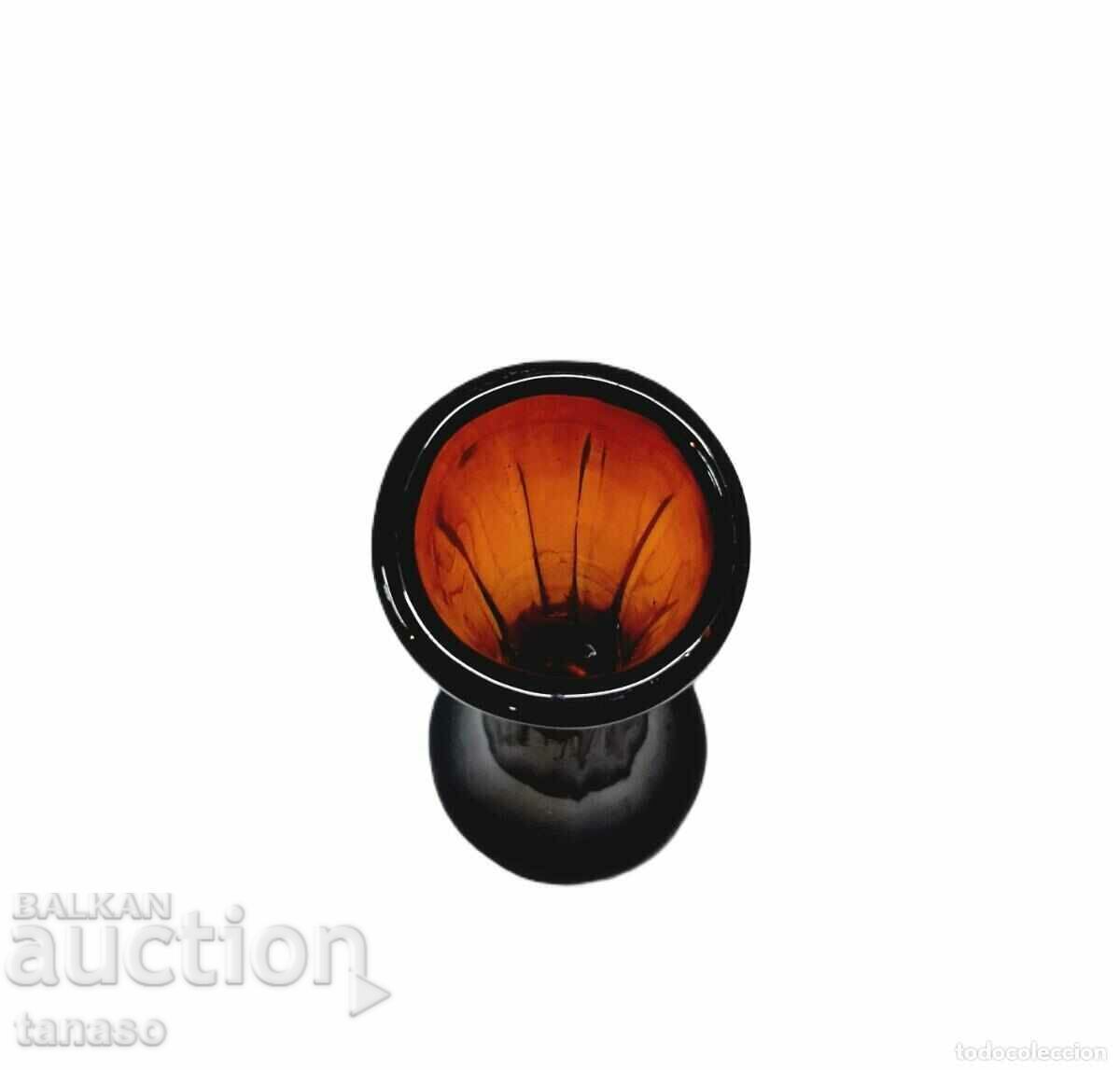 Old vase of brown amber glass (10.1) - 6