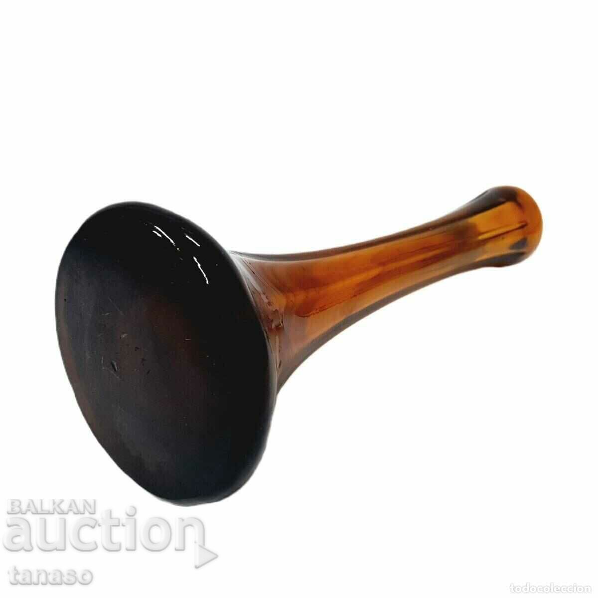 Old vase of brown amber glass (10.1) - 7