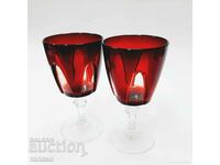 Two old crystal wine glasses - red/clear(2.2)