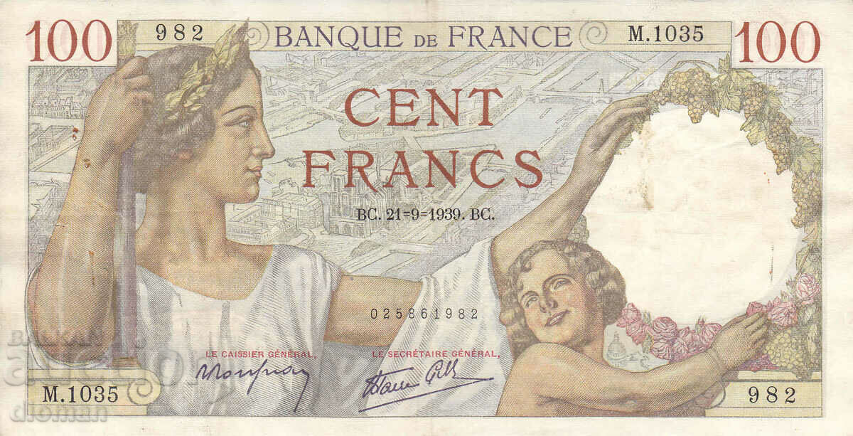 dioman - FRANCE - 100 FRANC - 1939