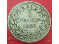 5 francs 1833 "A" - France - Silver