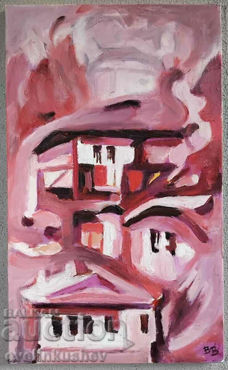 Oil painting "Roof on roof" 40x70 / 58x78 cm. with price 790.00 BGN | € 403.92 Oil painting "Roof on roof" 40x70 / 58x78 cm. with price 790.00 BGN | € 403.92