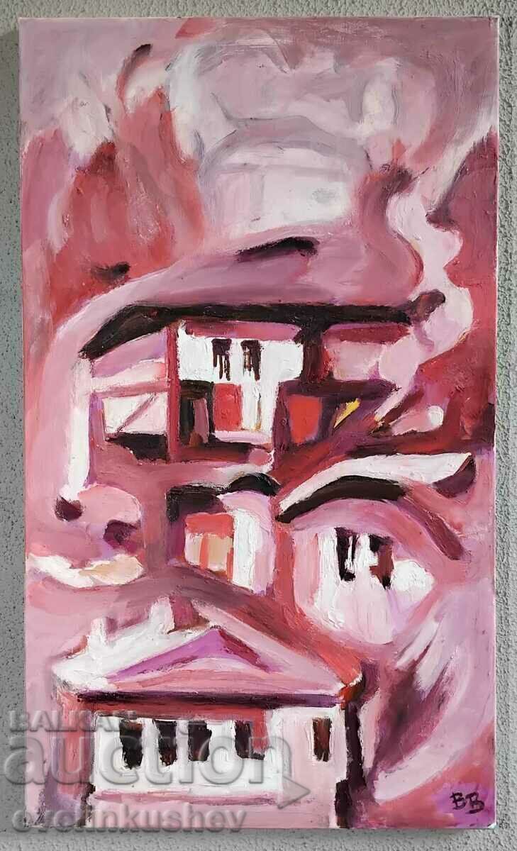 Delivery of Oil painting "Roof on roof" 40x70 / 58x78 cm. Delivery of Oil painting "Roof on roof" 40x70 / 58x78 cm.