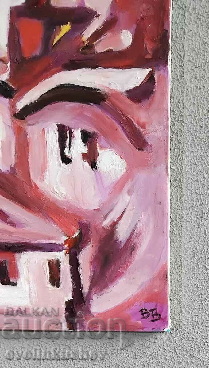 Oil painting "Roof on roof" 40x70 / 58x78 cm. - 5 Oil painting "Roof on roof" 40x70 / 58x78 cm. - 5