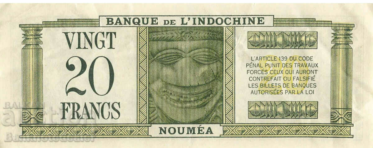 New Caledonia 20 Francs Pick 1944 Ref 49 with price 320.00 BGN | € 163.61