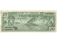 Noua Caledonie 20 Franci Pick 1944 Ref 49