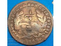 Mexic 1/4 Real 1862 "Quartilla" - Quart 6.5g RARE