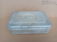 retro vintage huge aluminum food can