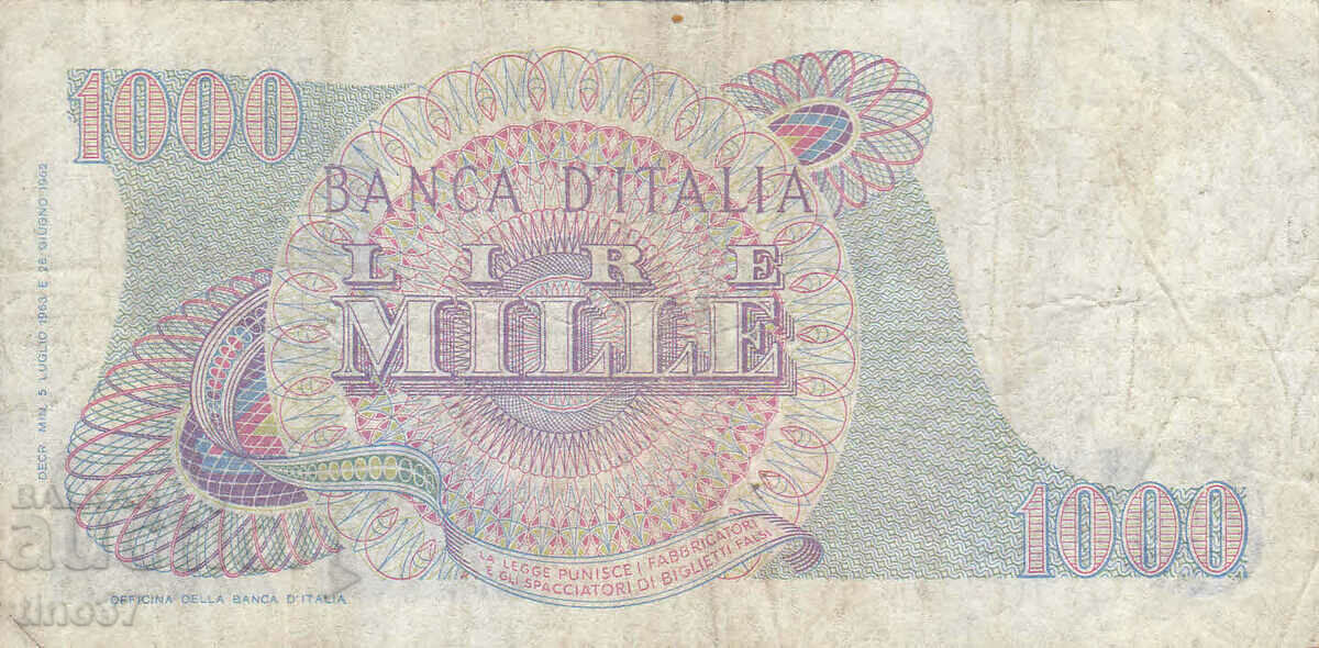 Auction tino37- ITALY - 1000 LIRES - 1963 Auction tino37- ITALY - 1000 LIRES - 1963