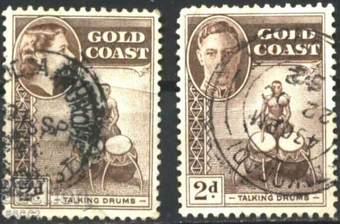 Hallmarked Stamps Drum Queen Elizabeth 1948 Gold Coast