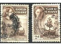 Timbre pozabile Drum Queen Elizabeth 1948 Gold Coast