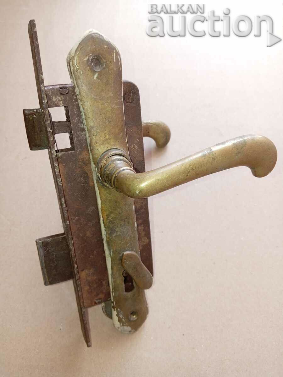 αντίκα πόλης μπρούτζινη κλειδαριά με κλειδί - 6 αντίκα πόλης μπρούτζινη κλειδαριά με κλειδί - 6