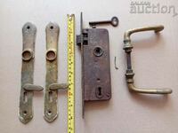 antique city bronze lock with key