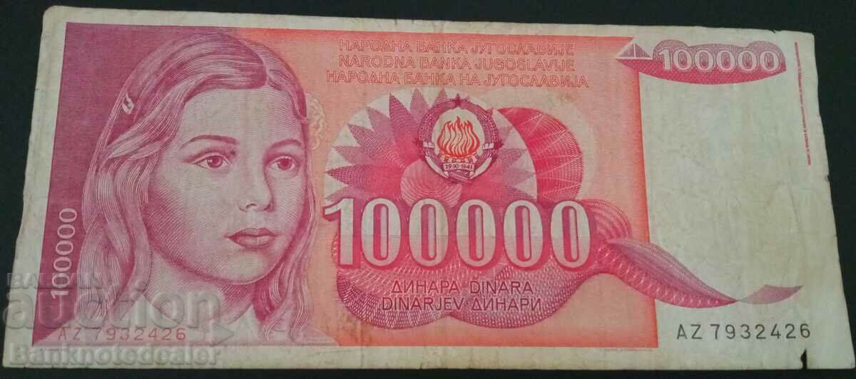 Iugoslavia 100000 Dinara 1989 Pick 97 Ref 2426