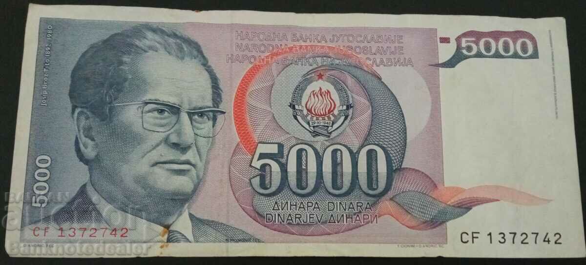 Iugoslavia 5000 Dinara 1985 Pick 93a Ref 2742