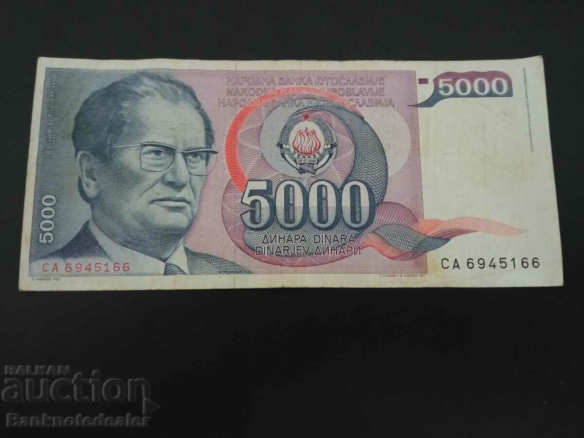 Yugoslavia 5000 Dinara 1985 Pick 93a Ref 5166