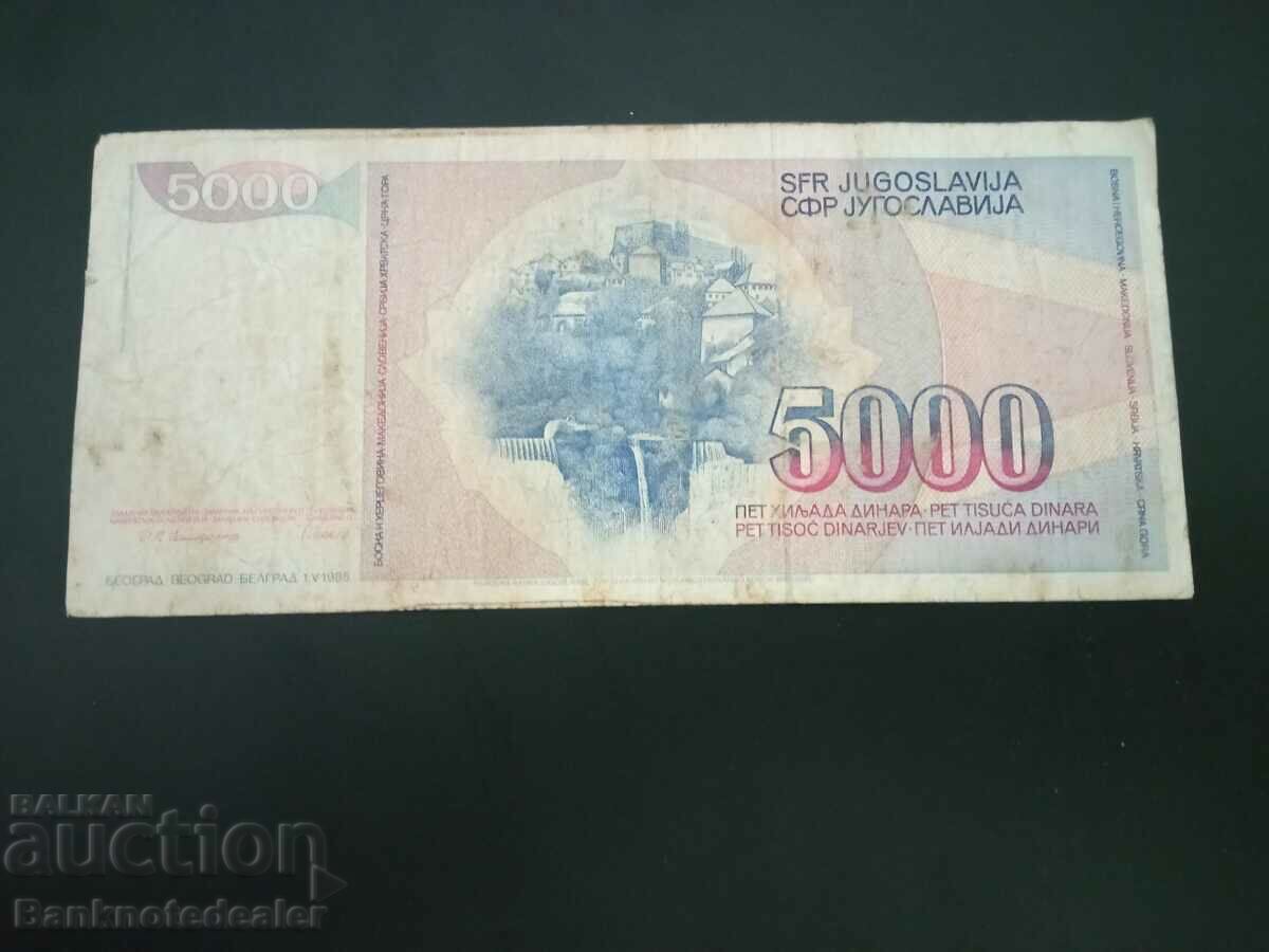 Yugoslavia 5000 Dinara 1985 Pick 93a Ref 6399 with price 0.75 BGN | € 0.38 Yugoslavia 5000 Dinara 1985 Pick 93a Ref 6399 with price 0.75 BGN | € 0.38