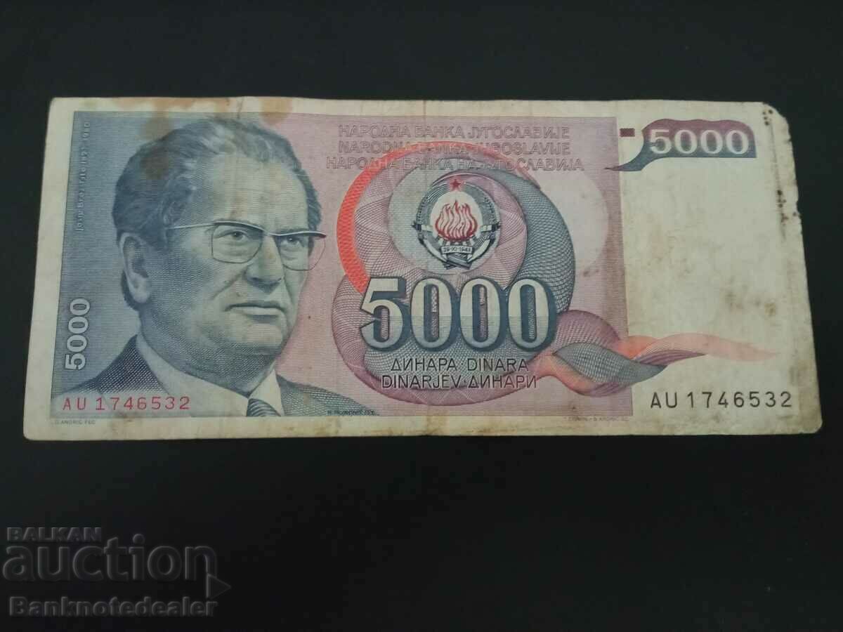 Yugoslavia 5000 Dinara 1985 Pick 93a Ref 6532