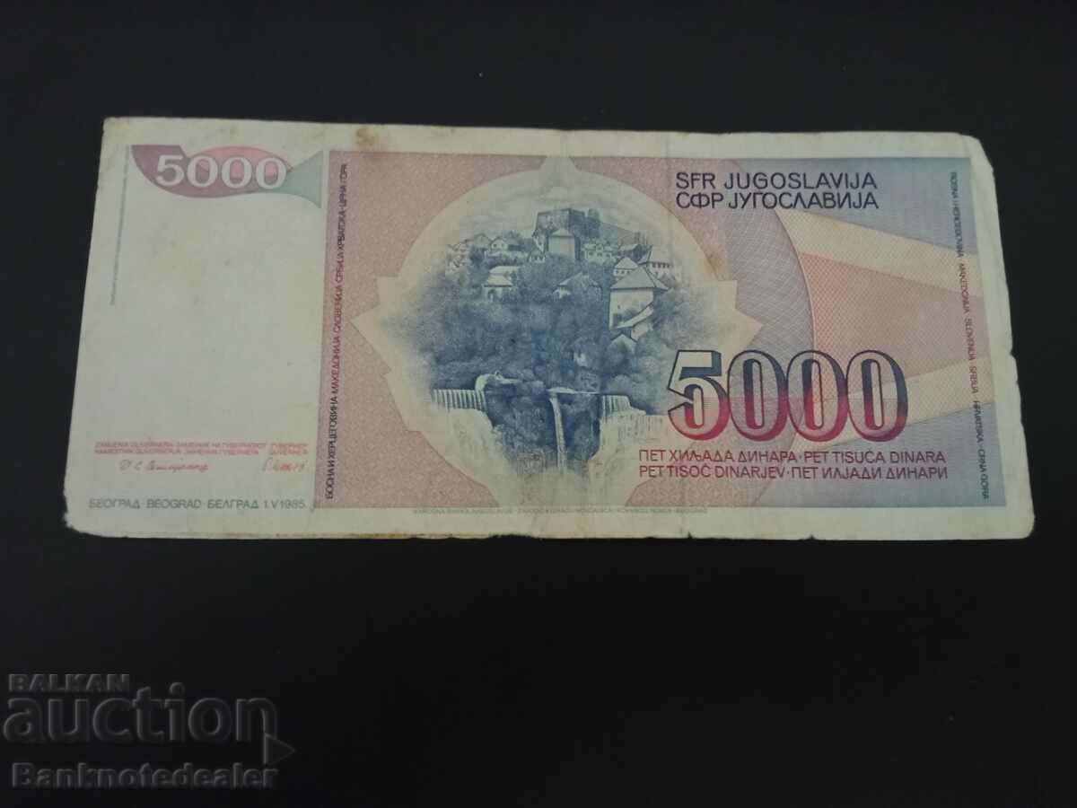 Yugoslavia 5000 Dinara 1985 Pick 93a Ref 9851 with price 0.75 BGN | € 0.38 Yugoslavia 5000 Dinara 1985 Pick 93a Ref 9851 with price 0.75 BGN | € 0.38