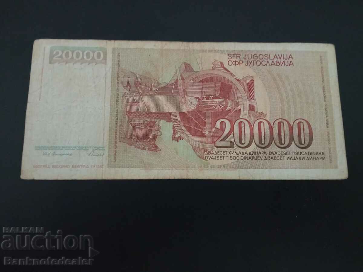 Yugoslavia 20000 Dinara 1987 Pick 95 Ref 5482 with price 0.75 BGN | € 0.38 Yugoslavia 20000 Dinara 1987 Pick 95 Ref 5482 with price 0.75 BGN | € 0.38
