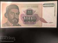 Yugoslavia 1000 Dinara 1994 Pick 140 Ref 5392 Unc