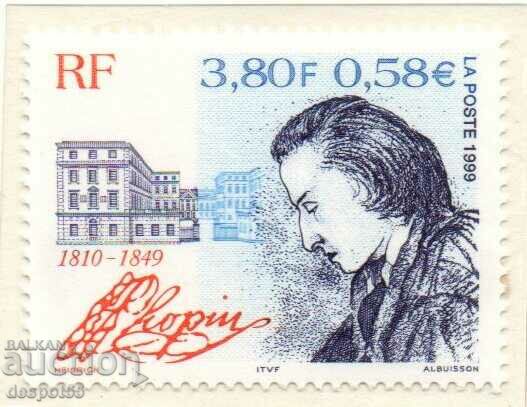 1999. Γαλλία. 150 χρόνια από τον θάνατο του Σοπέν, συνθέτη.