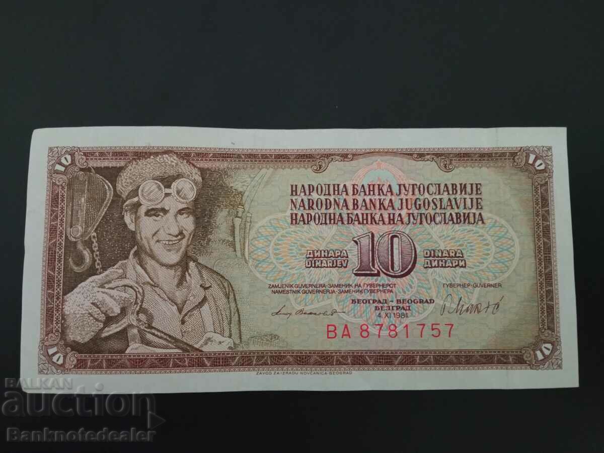 Yugoslavia 10 Dinara 1981 Pick 87b Ref 1757