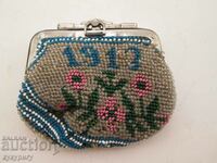 Old bead purse braided beads 1913