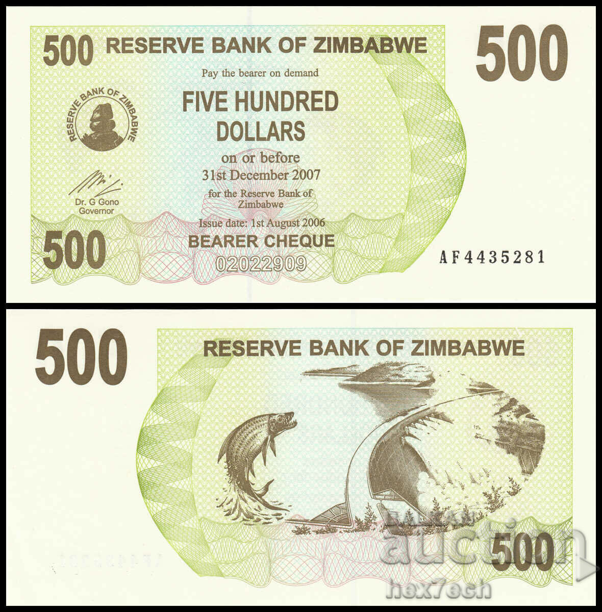 ❤️ ⭐ Zimbabwe 2006 $500 UNC new ⭐ ❤️