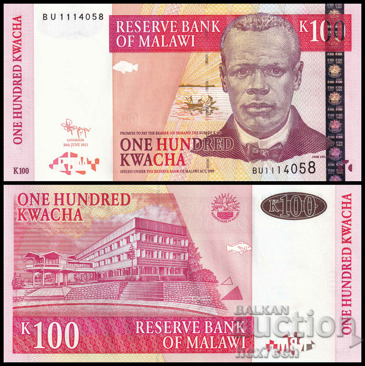 ❤️ ⭐ Malawi 2011 100 Kwacha UNC nou ⭐ ❤️