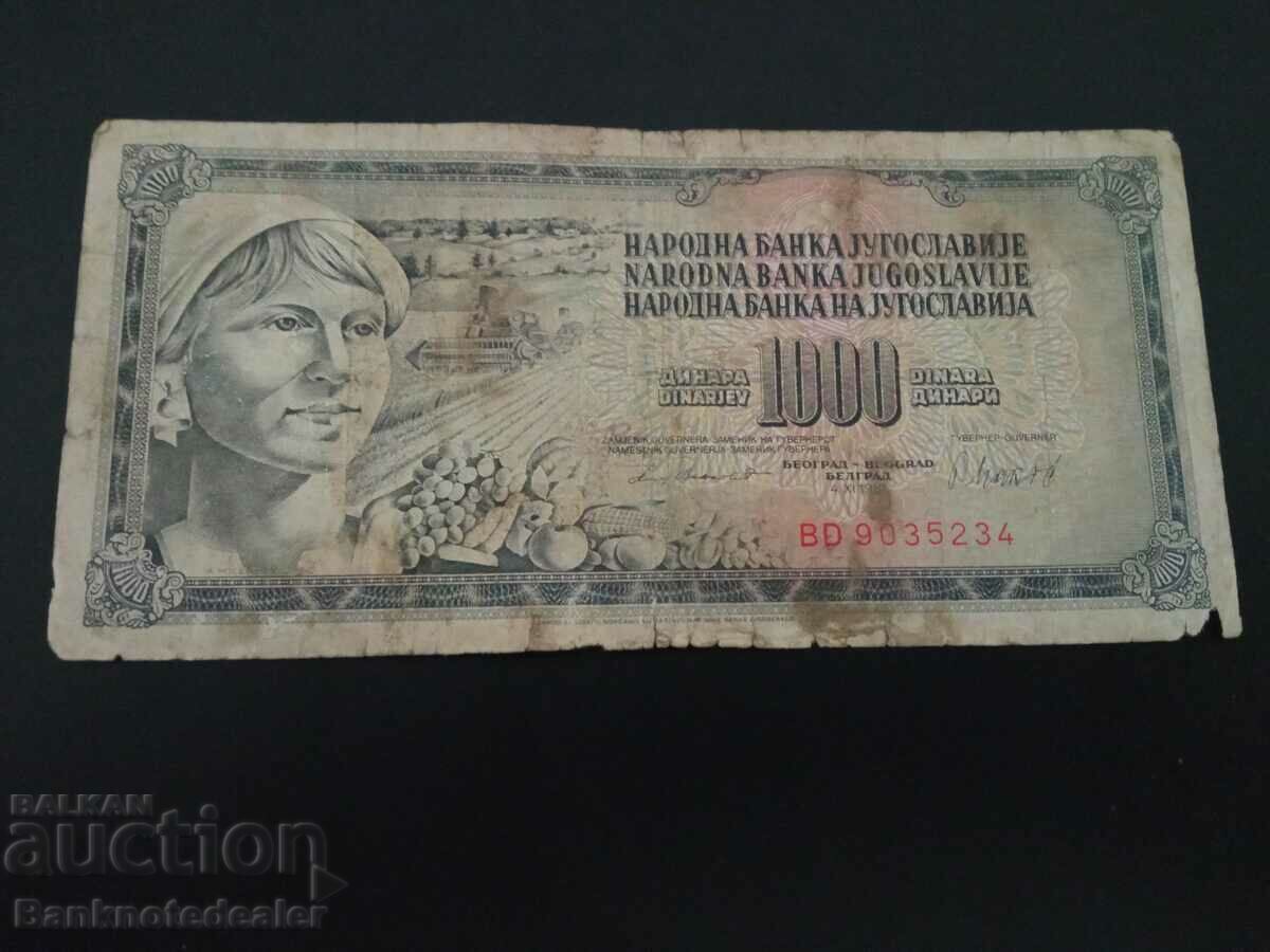Yugoslavia 1000 Dinara 1978 Pick 92b Ref 5234 with price 0.25 BGN | € 0.13 Yugoslavia 1000 Dinara 1978 Pick 92b Ref 5234 with price 0.25 BGN | € 0.13