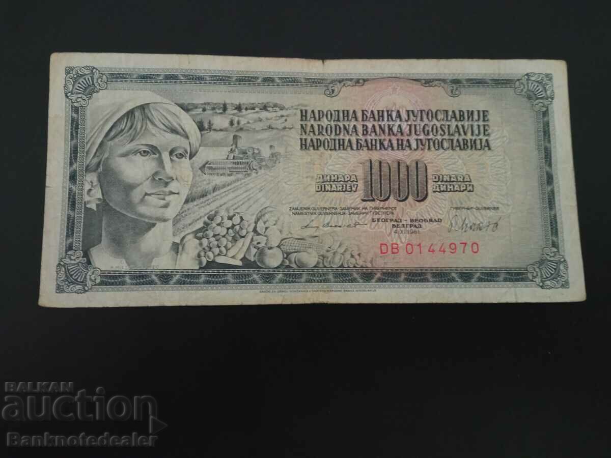 Yugoslavia 1000 Dinara 1978 Pick 92b  Ref  4970