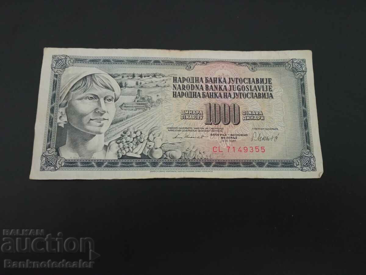 Yugoslavia 1000 Dinara 1978 Pick 92b Ref 9355