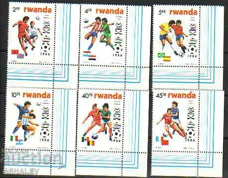 Rwanda 1986 World. πρωτάθλημα ποδοσφαίρου 6v.**