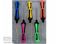 Fishing needle and drill bit with colored handles