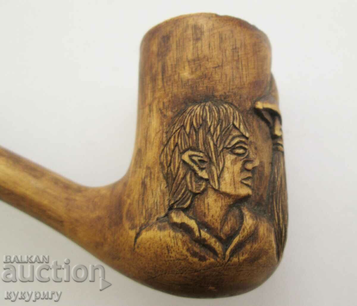 Auction  Gandalf long pipe wood carving completely handmade