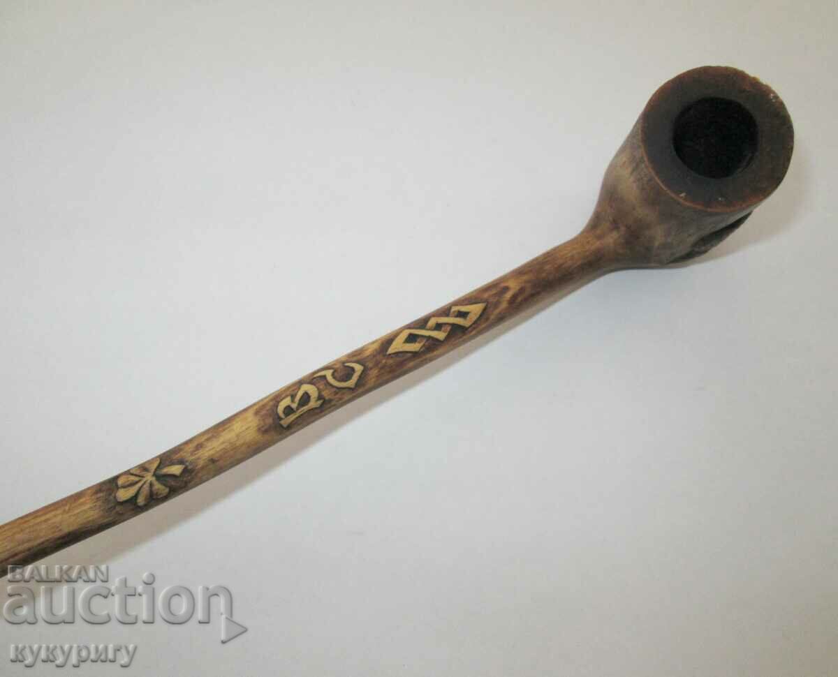 Gandalf long pipe wood carving completely handmade - 6