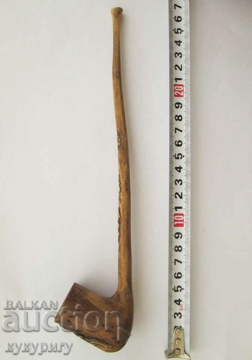 Gandalf long pipe wood carving completely handmade - 7