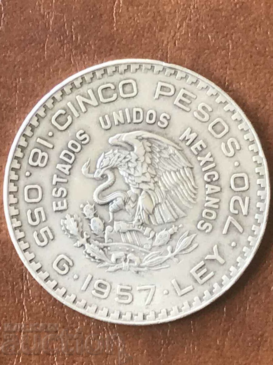 Mexico 5 pesos 1957 100 years constitution silver with price 65.00 BGN | € 33.23 Mexico 5 pesos 1957 100 years constitution silver with price 65.00 BGN | € 33.23