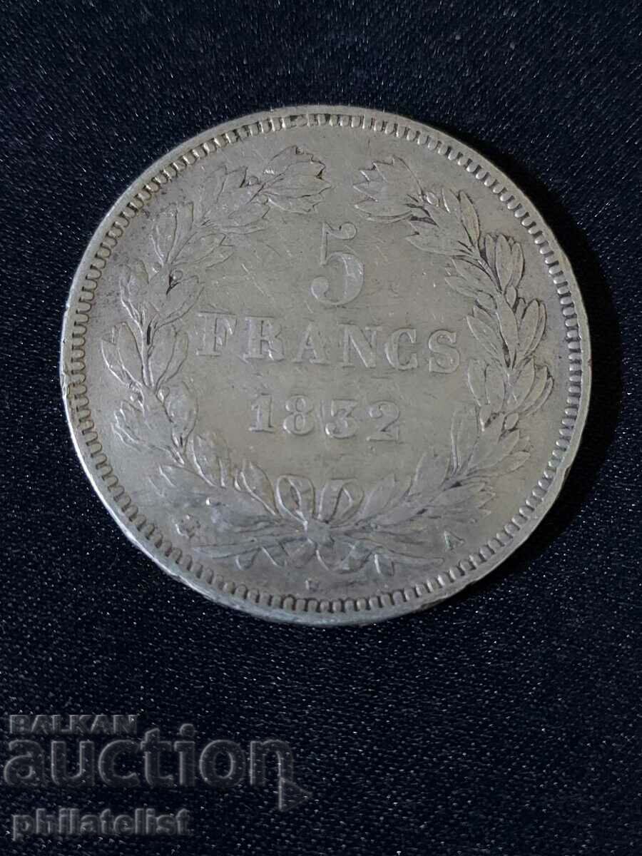 France 1832 A - 5 francs - Silver coin