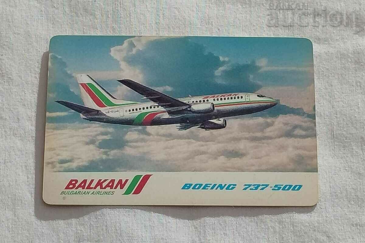 BGA "BALKAN" BOEING 737-500 CALENDAR 1991