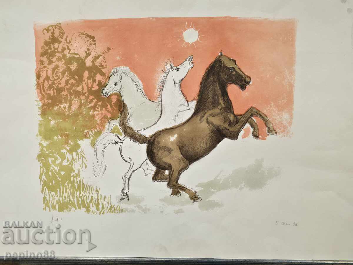 B.Z.C Author's painting Lithograph horses