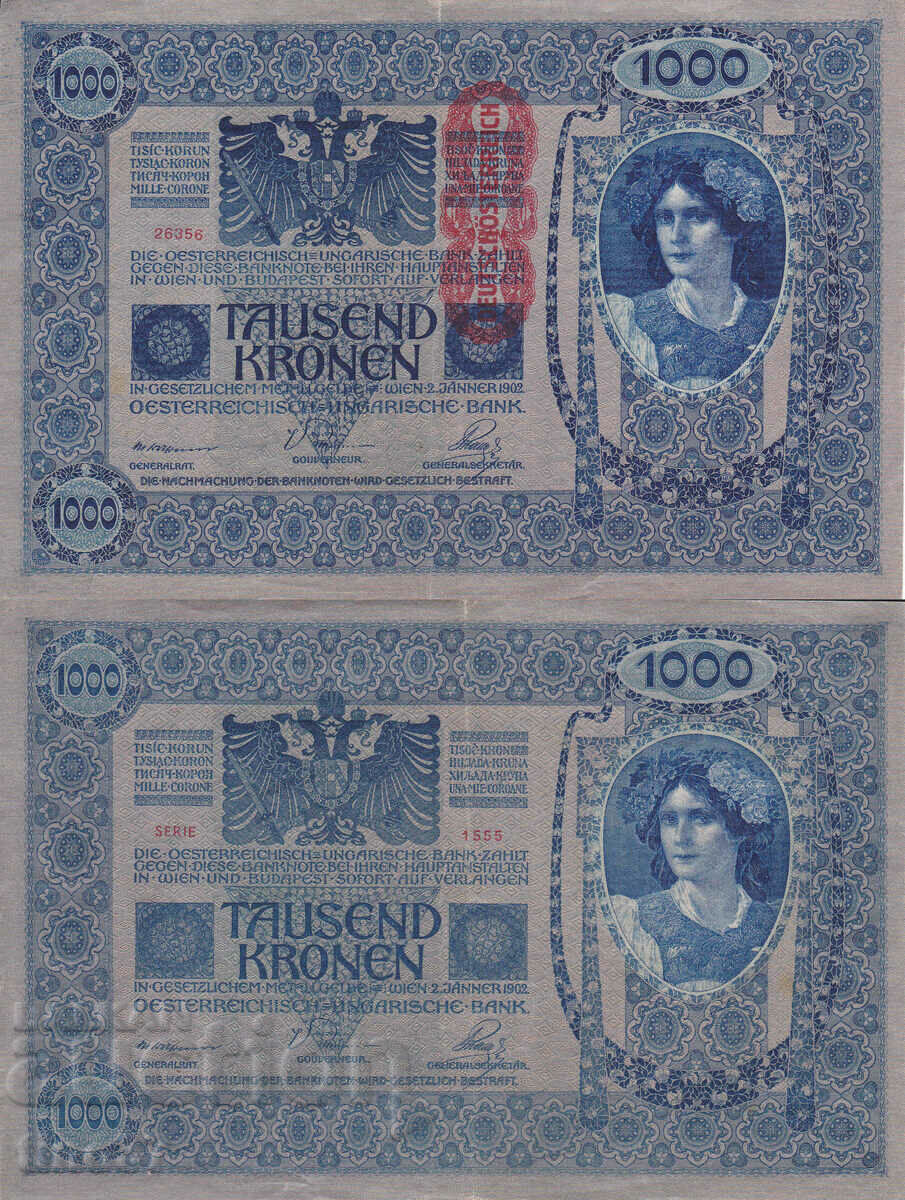 tino37- AUSTRIA-UNGARIA - 1000 KRON - 1902 - VF