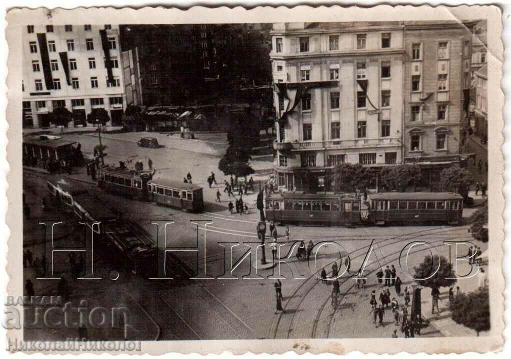 RARE SMALL OLD PHOTO SOFIA SQUARE ST. MOURNING SUNDAY G911