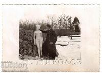 SMALL OLD PHOTO KYUSTENDILUS DISCIPLE NAKED FEMALE STATUE G916