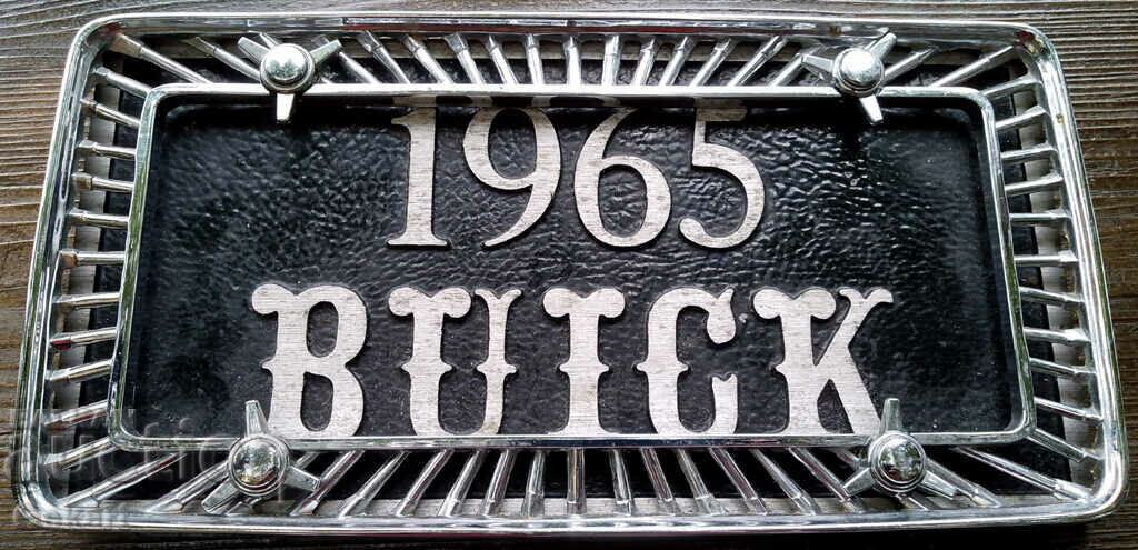 Old vintage metal BUICK 1965 car plate