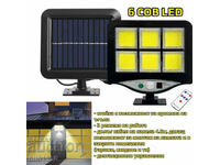 Lamp with a separate solar panel and 128 cob led diodes with 3 modes